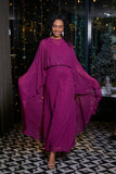 Ada Embellished Cape Sleeve Maxi Dress - Boysenberry