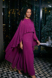 Ada Embellished Cape Sleeve Maxi Dress - Boysenberry