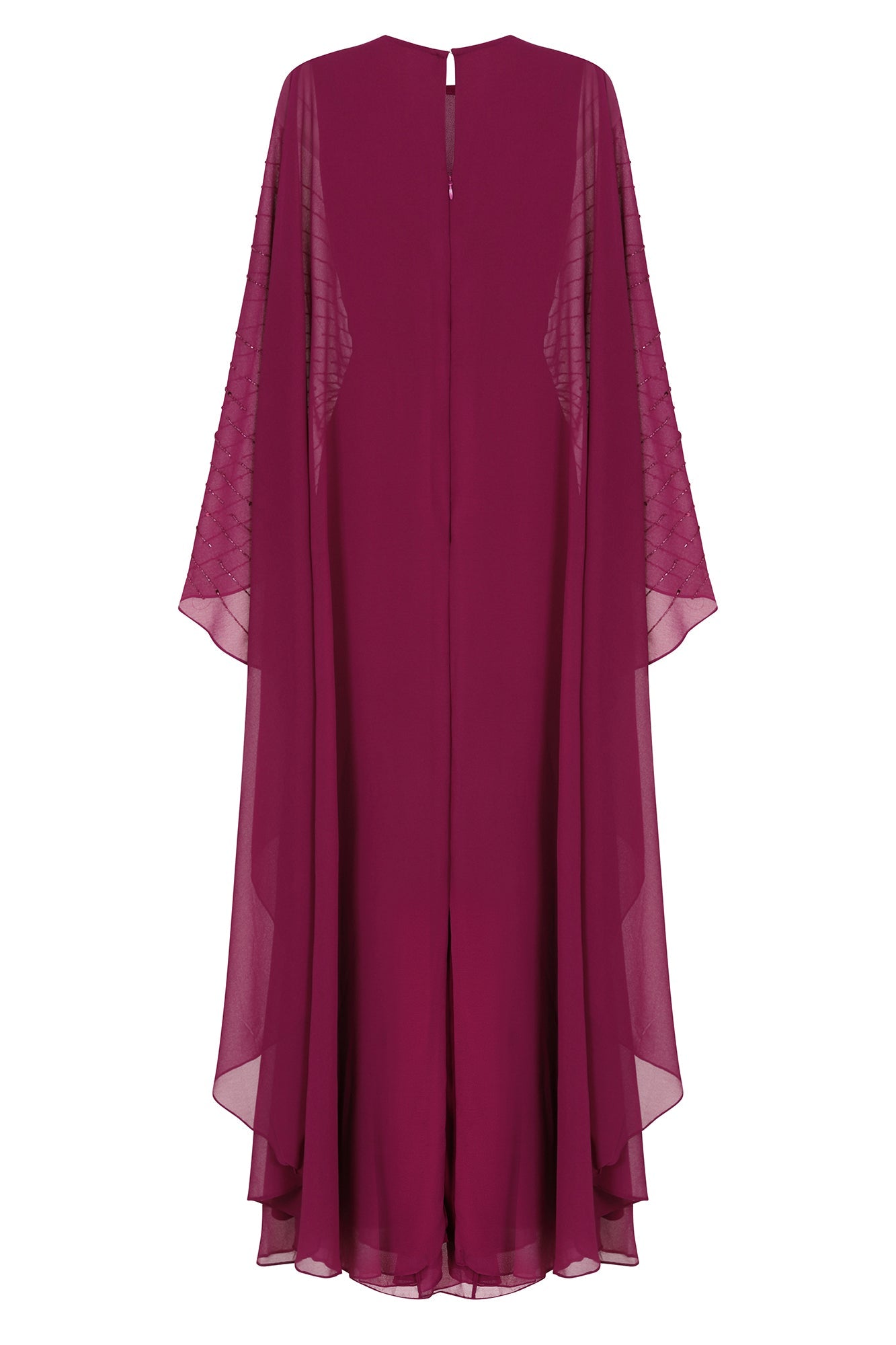 Ada Embellished Cape Sleeve Maxi Dress - Boysenberry