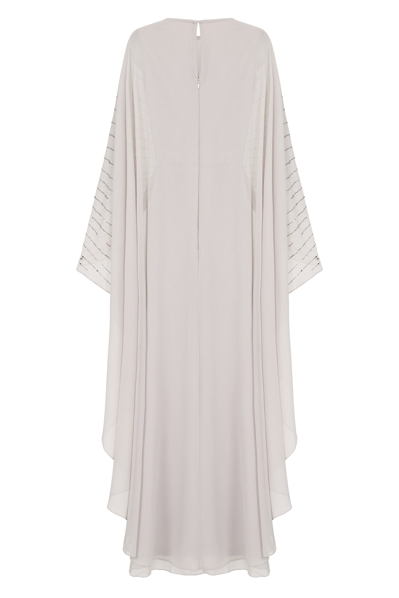 Ada Embellished Cape Sleeve Maxi Dress - Grey