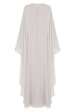 Ada Embellished Cape Sleeve Maxi Dress - Grey