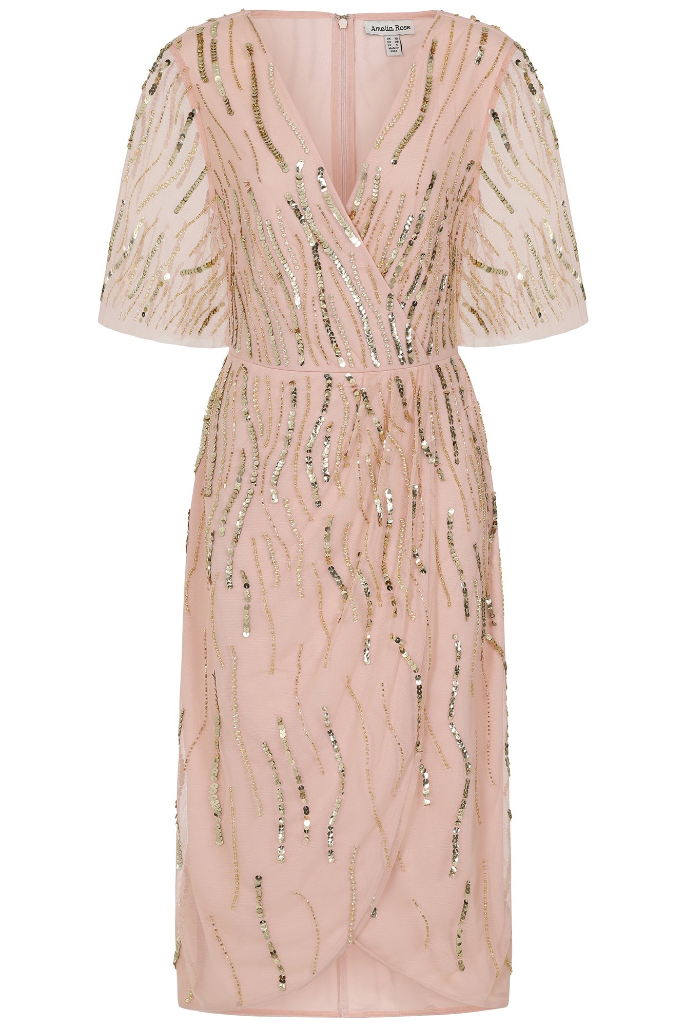 Addison Sequin Midi Dress - Nude