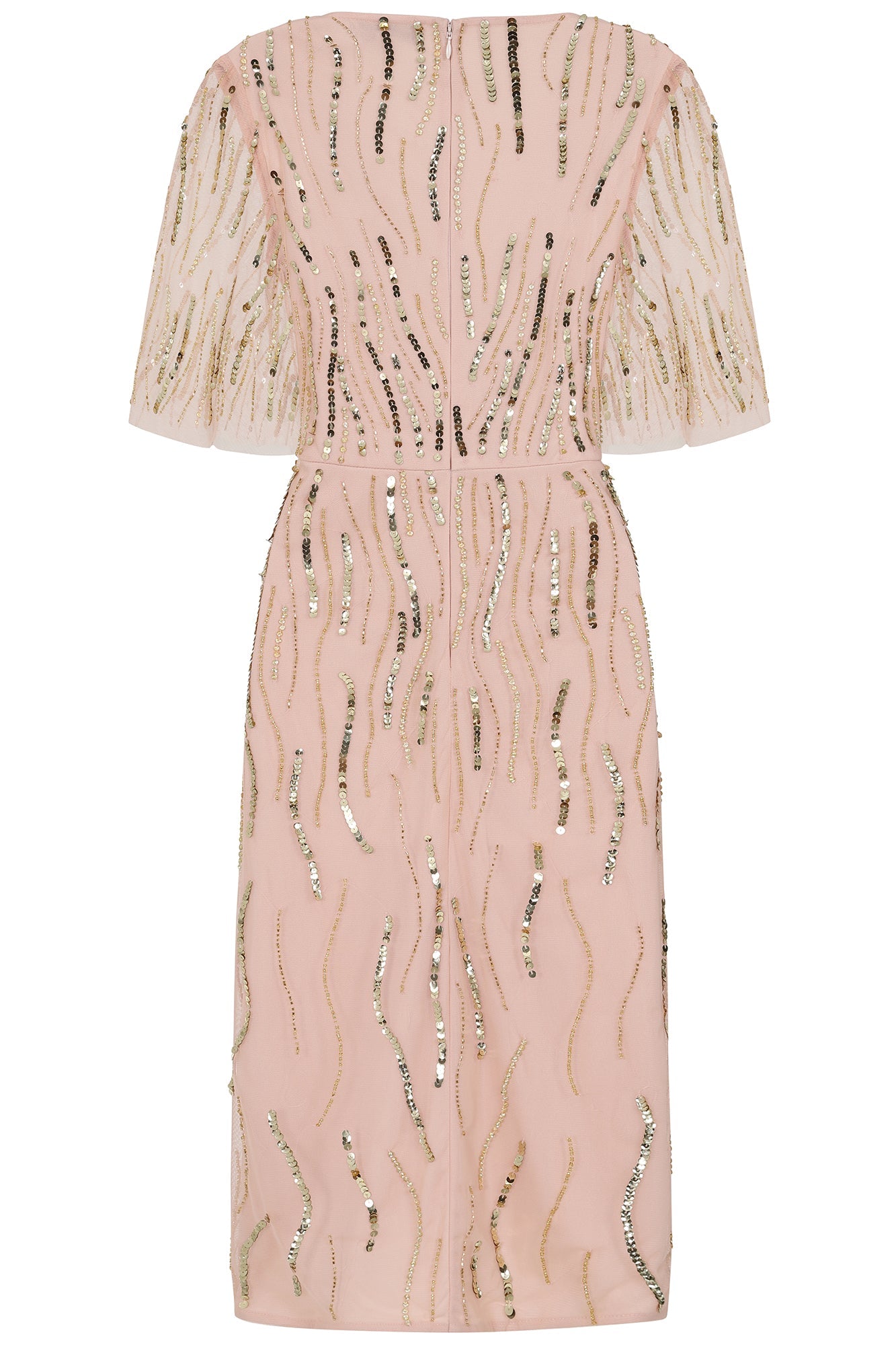 Addison Sequin Midi Dress - Nude