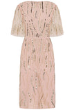 Addison Sequin Midi Dress - Nude