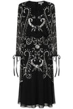 Adrienne Black Embellished Midi Dress