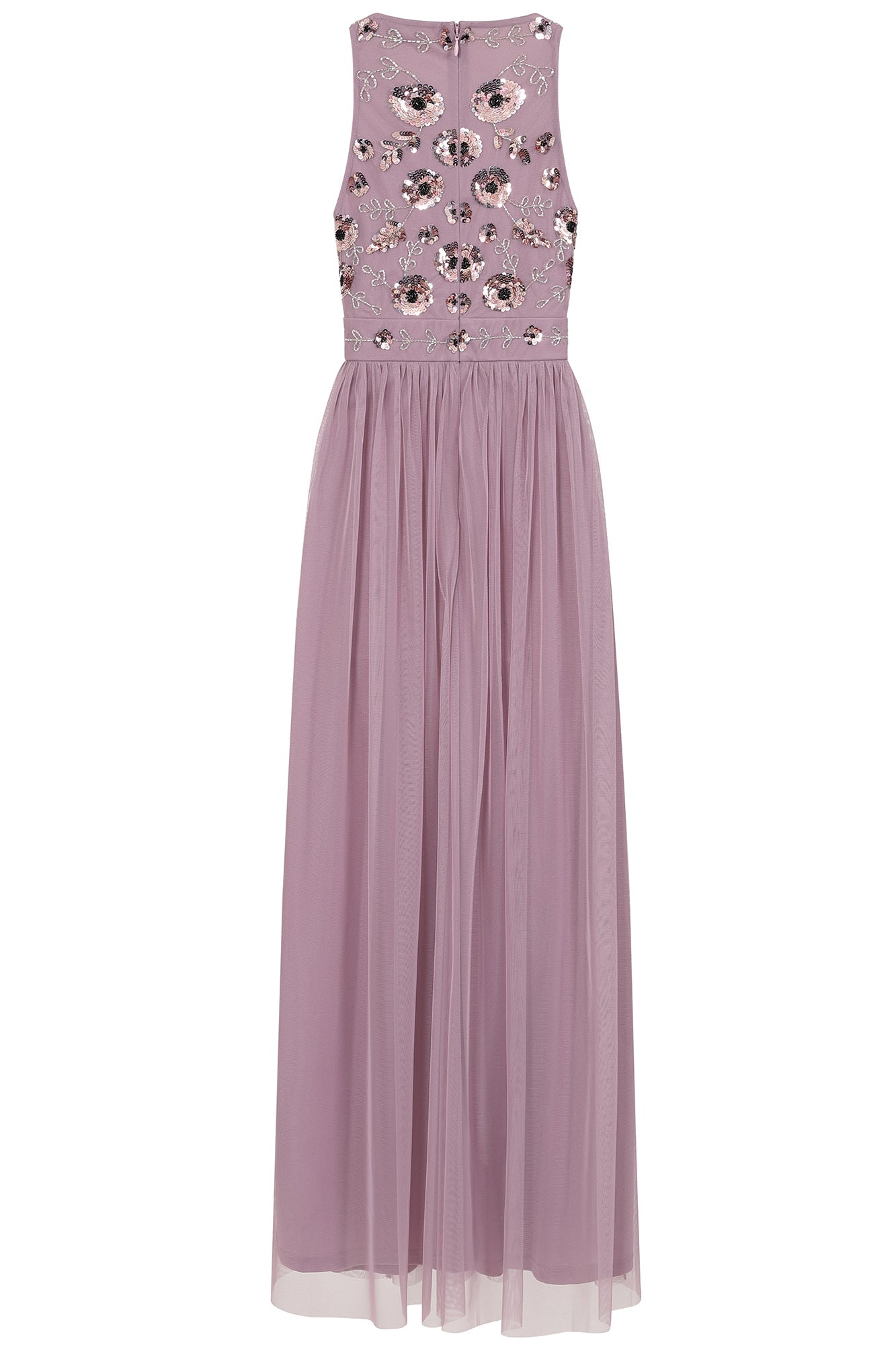 Aeris Lilac Floral Embellished Maxi Dress