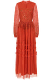 Agnes Sequin Maxi Dress - Copper Orange