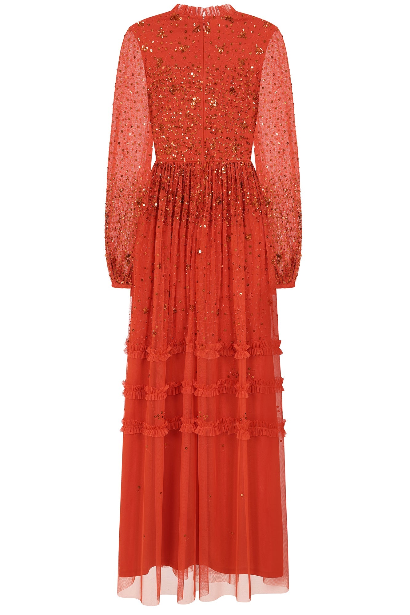 Agnes Sequin Maxi Dress - Copper Orange