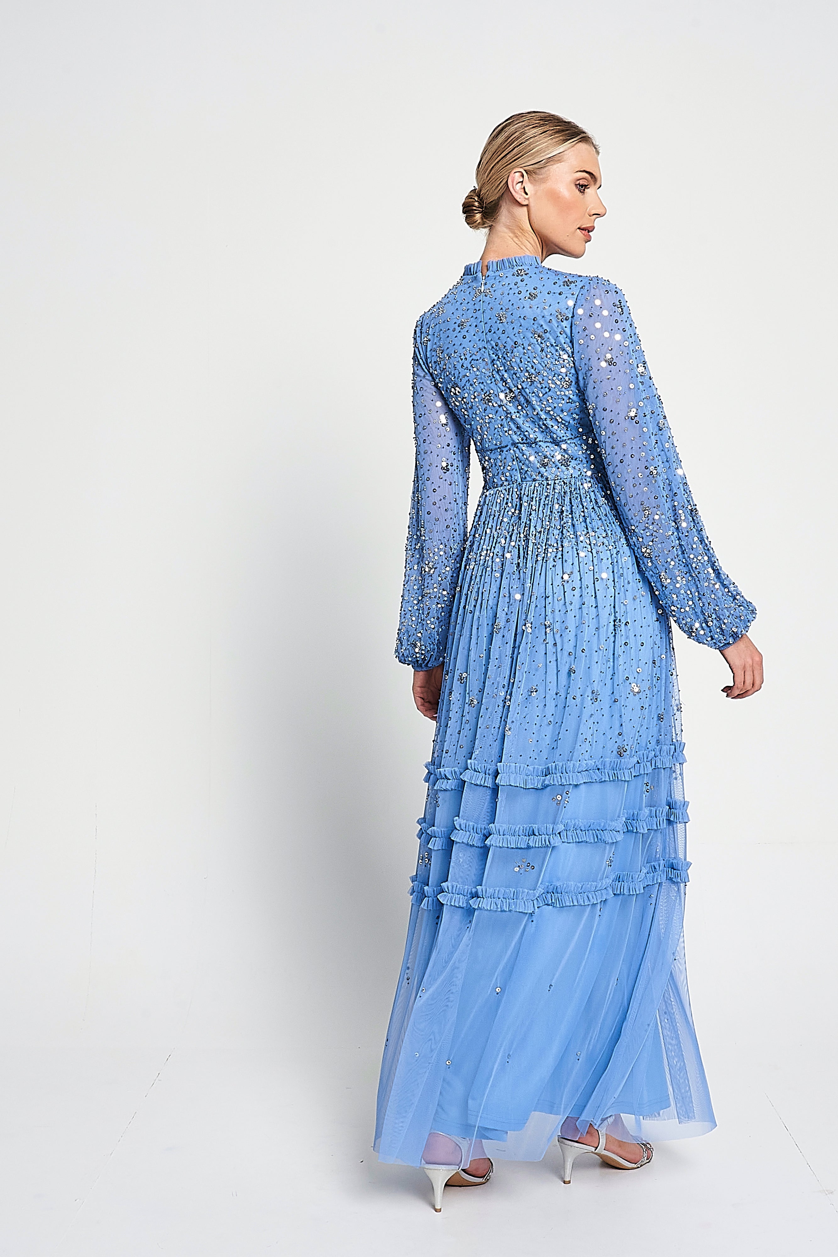 Agnes Sequin Maxi Dress - Powder Blue