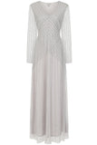 Alberta Grey Embellished Maxi Dress