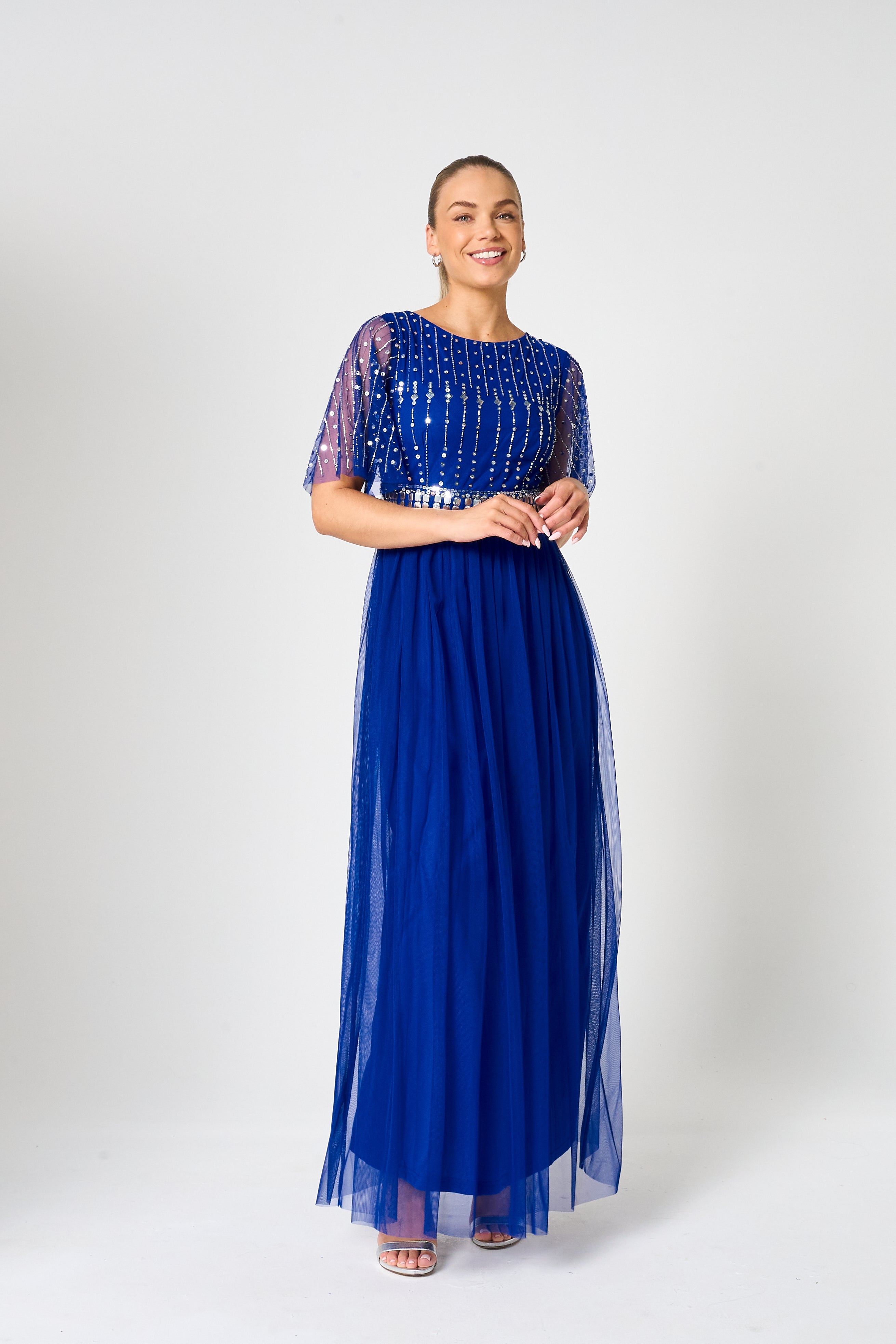Alice Cobalt Blue Embellished Maxi Dress 