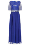 Alice Cobalt Blue Embellished Maxi Dress 