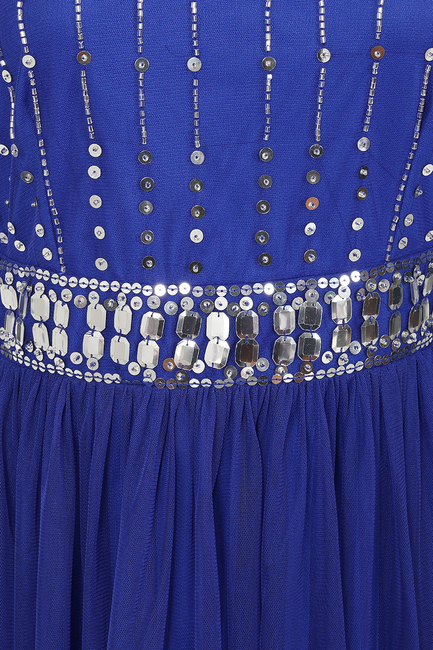 Alice Cobalt Blue Embellished Maxi Dress 