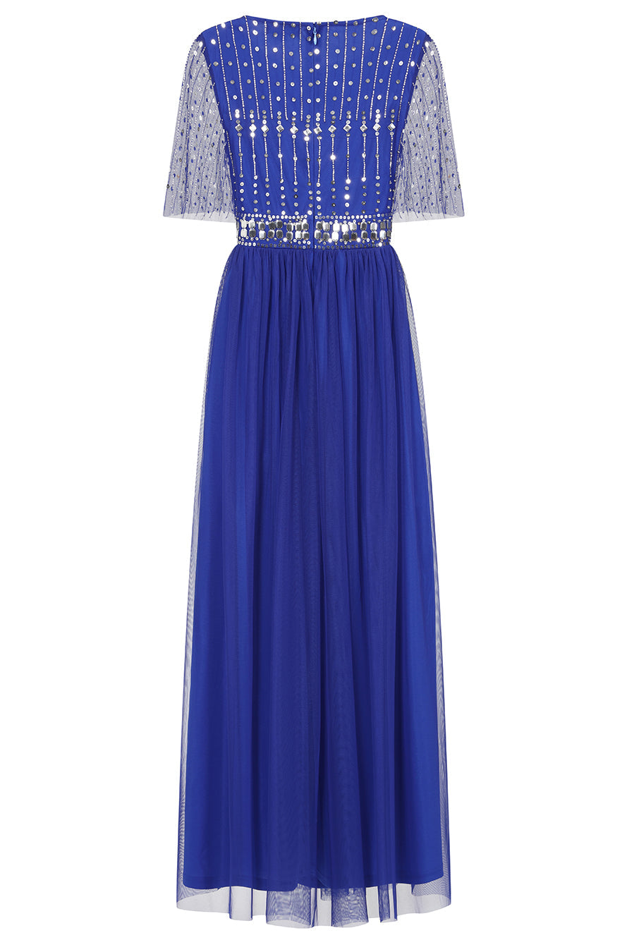 Alice Cobalt Blue Embellished Maxi Dress 