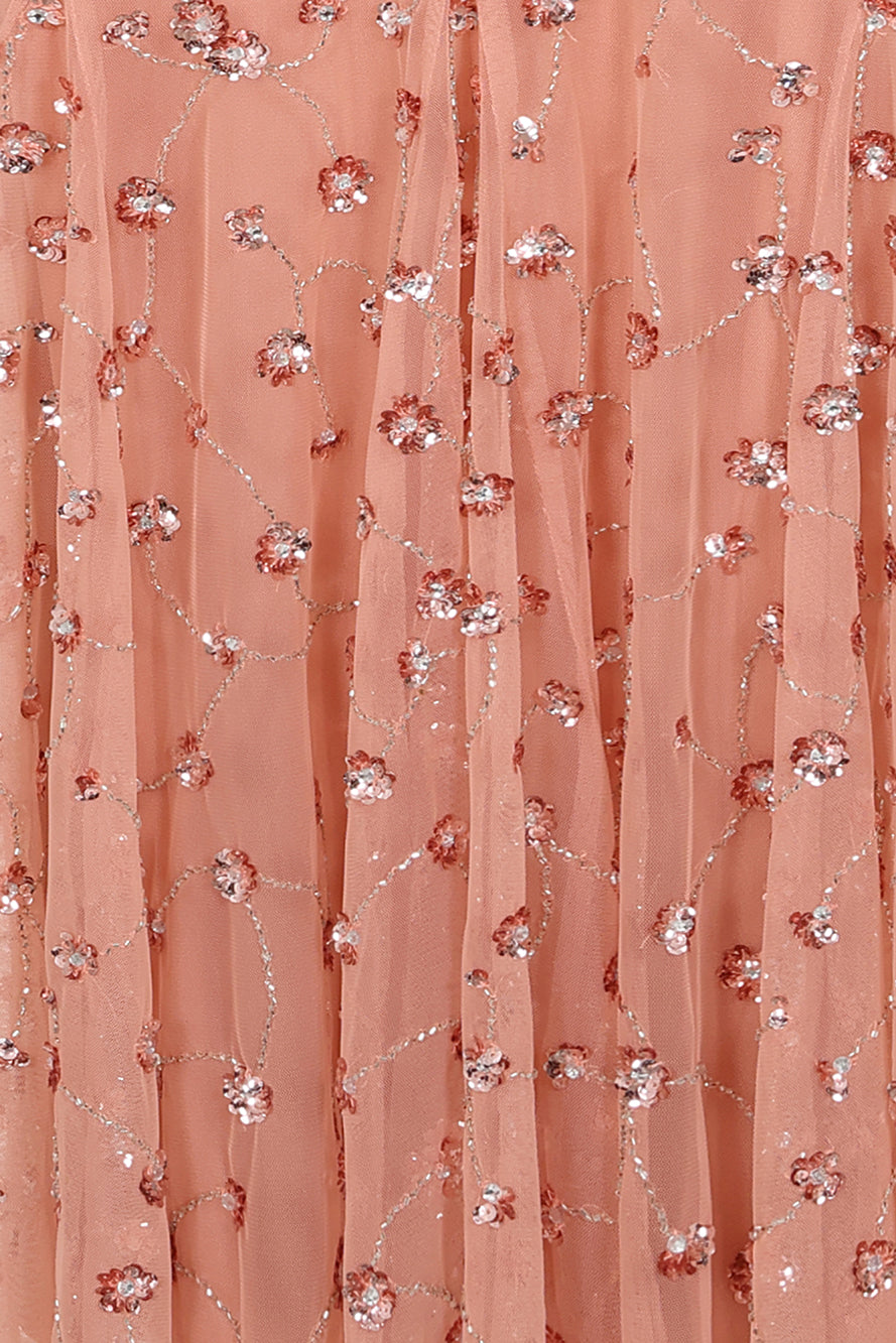 Amandine Blush Embellished Maxi Dress