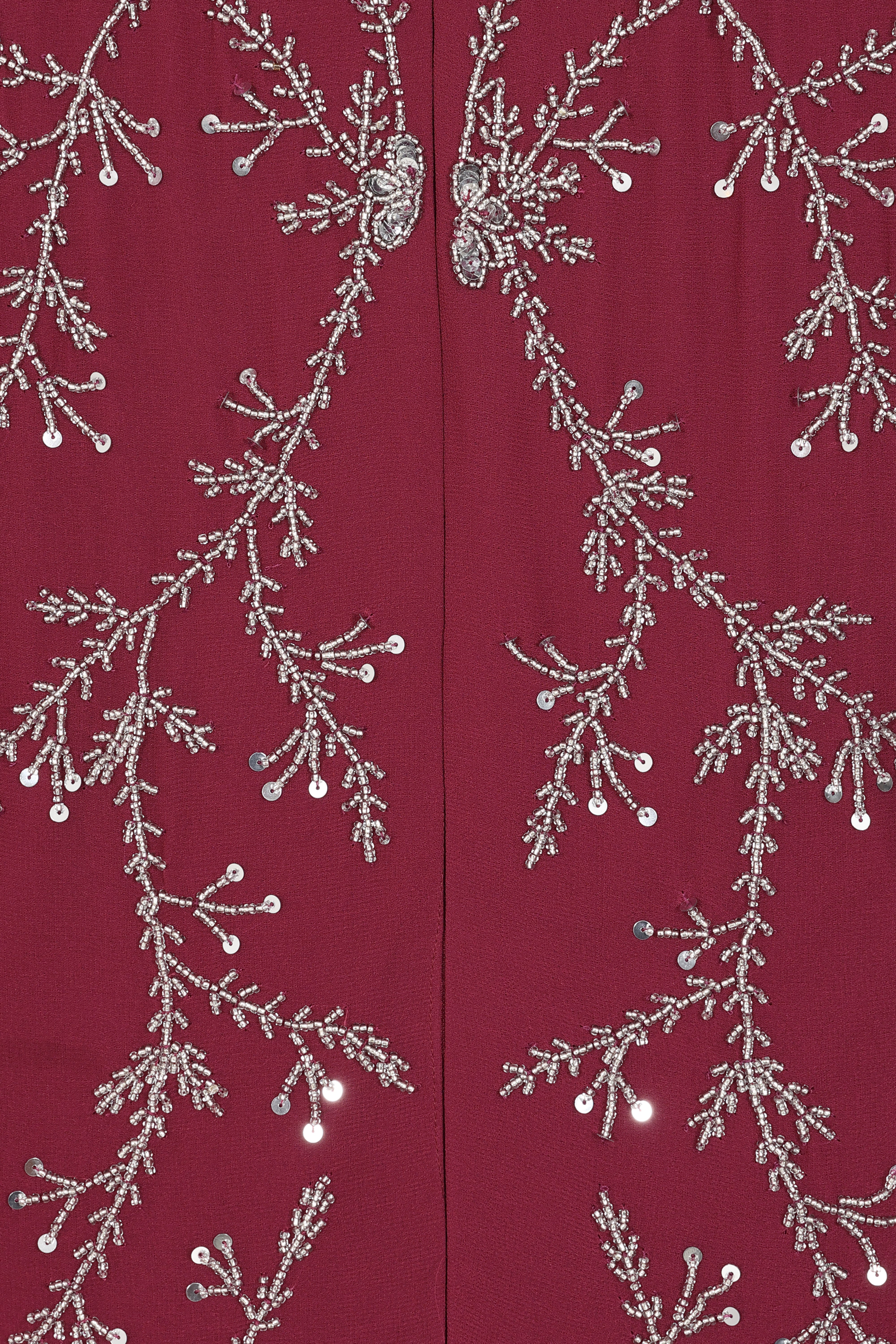 Amara Burgundy Embellished Maxi Dress