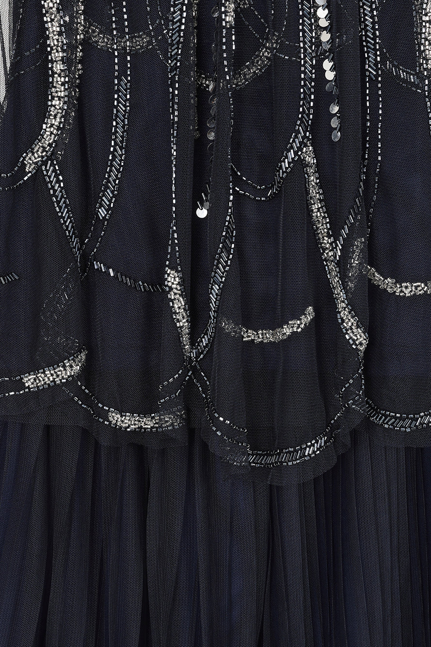 Anika Navy Embellished Three Piece Set