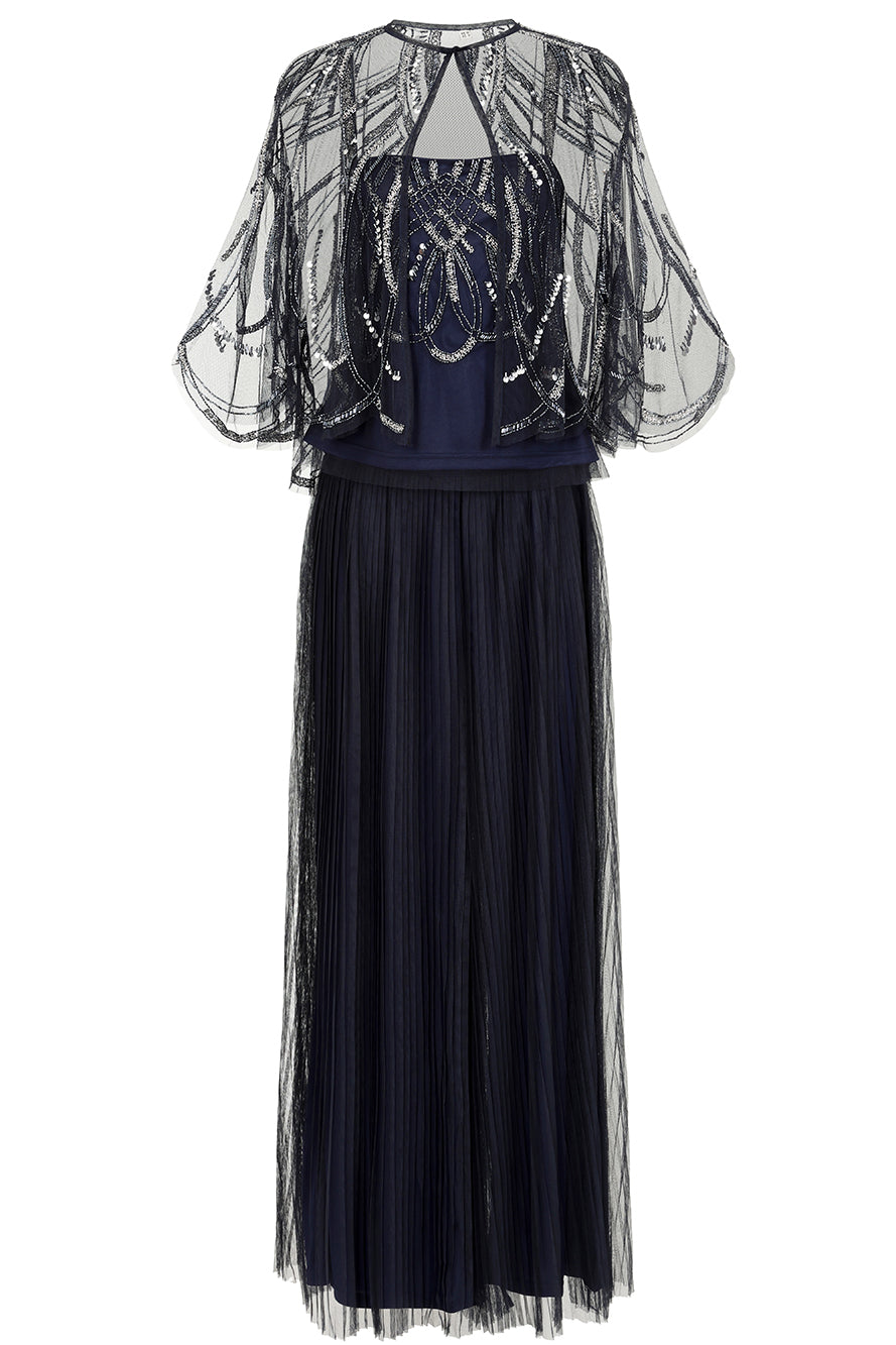 Anika Navy Embellished Three Piece Set