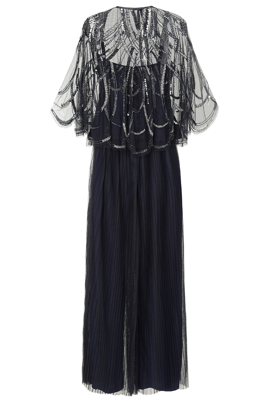 Anika Navy Embellished Three Piece Set