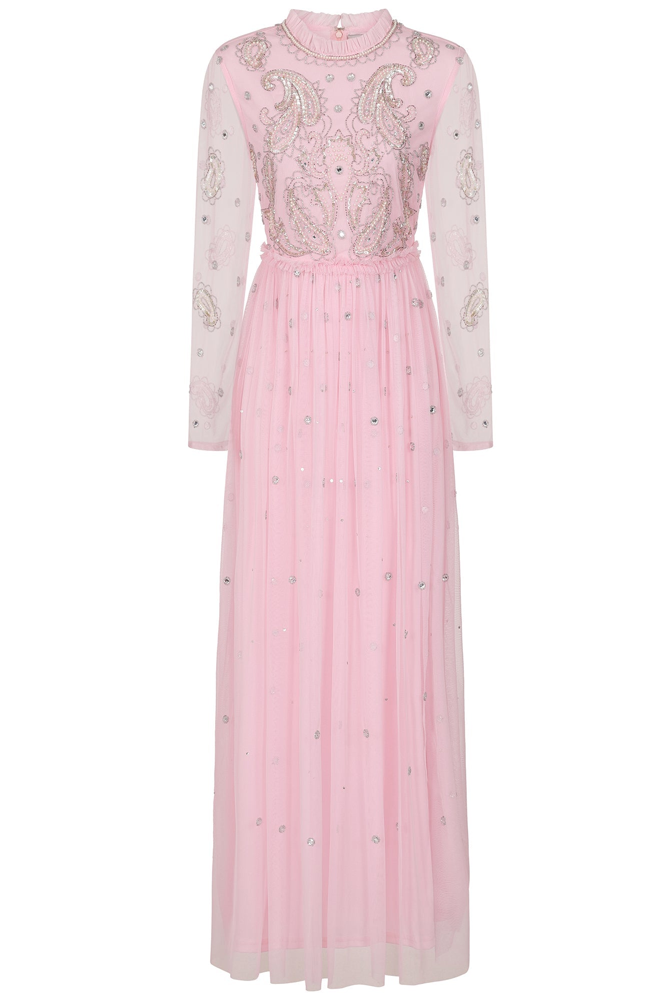 Anita Blush Pink Embellished Maxi Dress