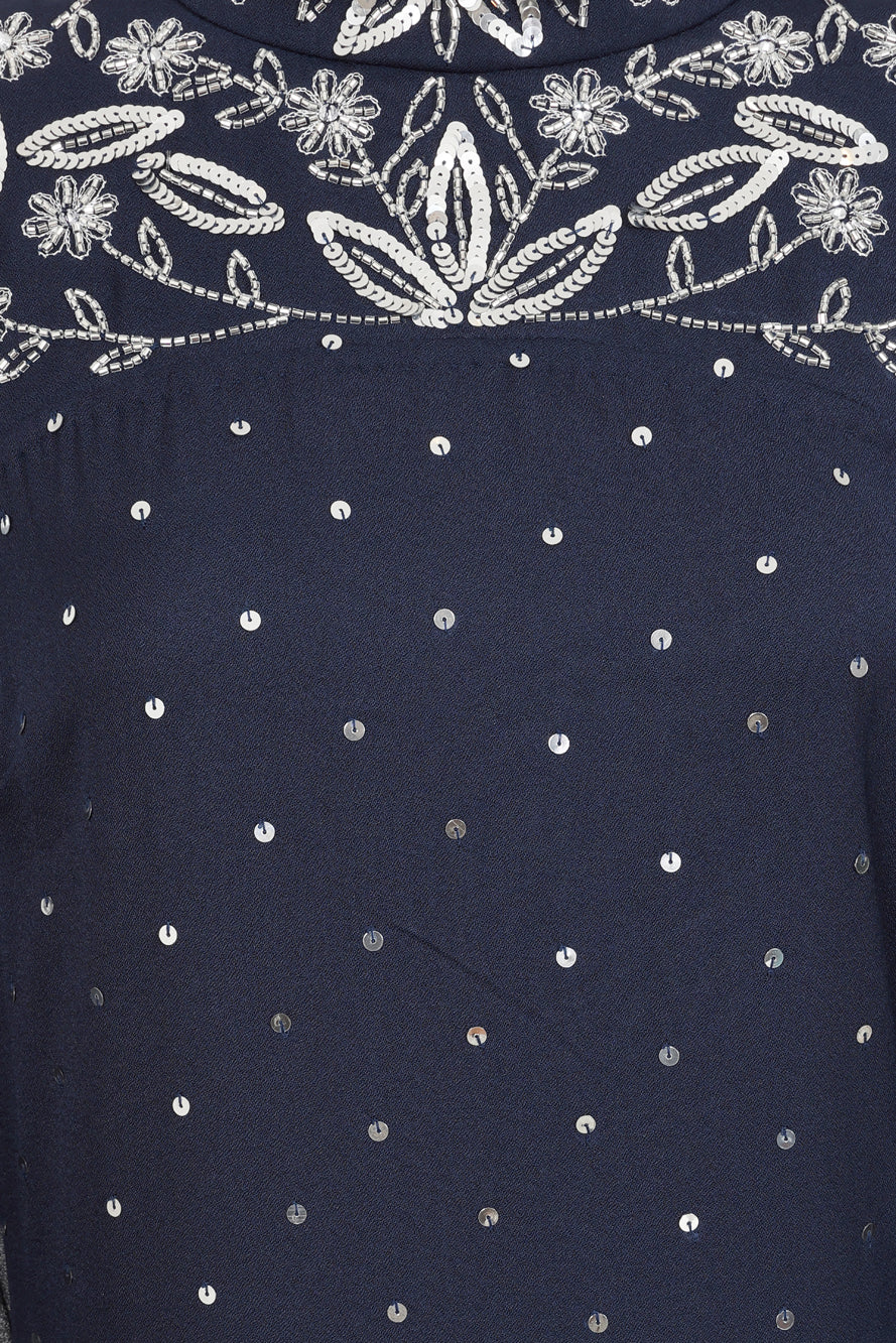 Arna Navy Sequin Maxi Dress