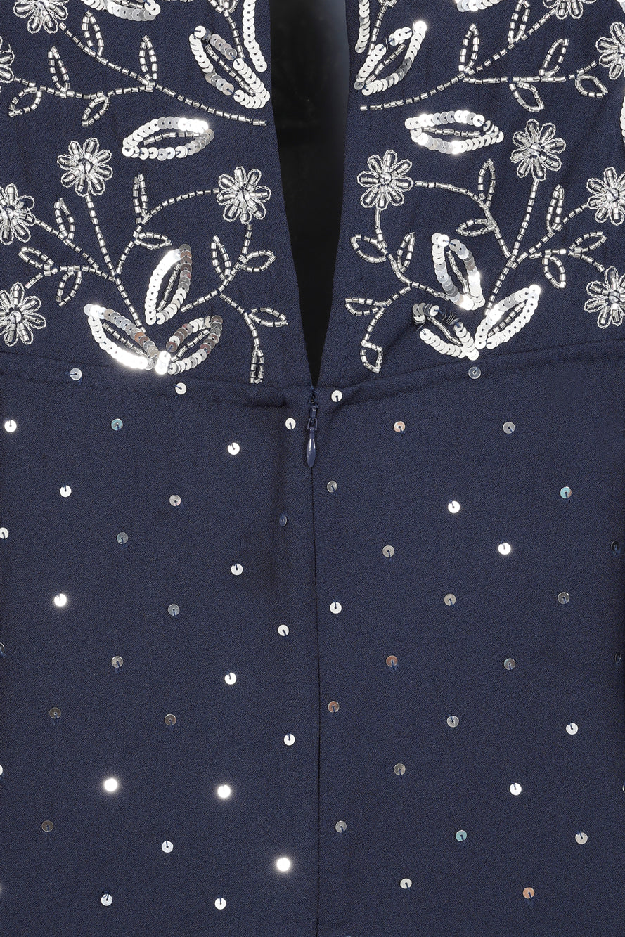 Arna Navy Sequin Maxi Dress