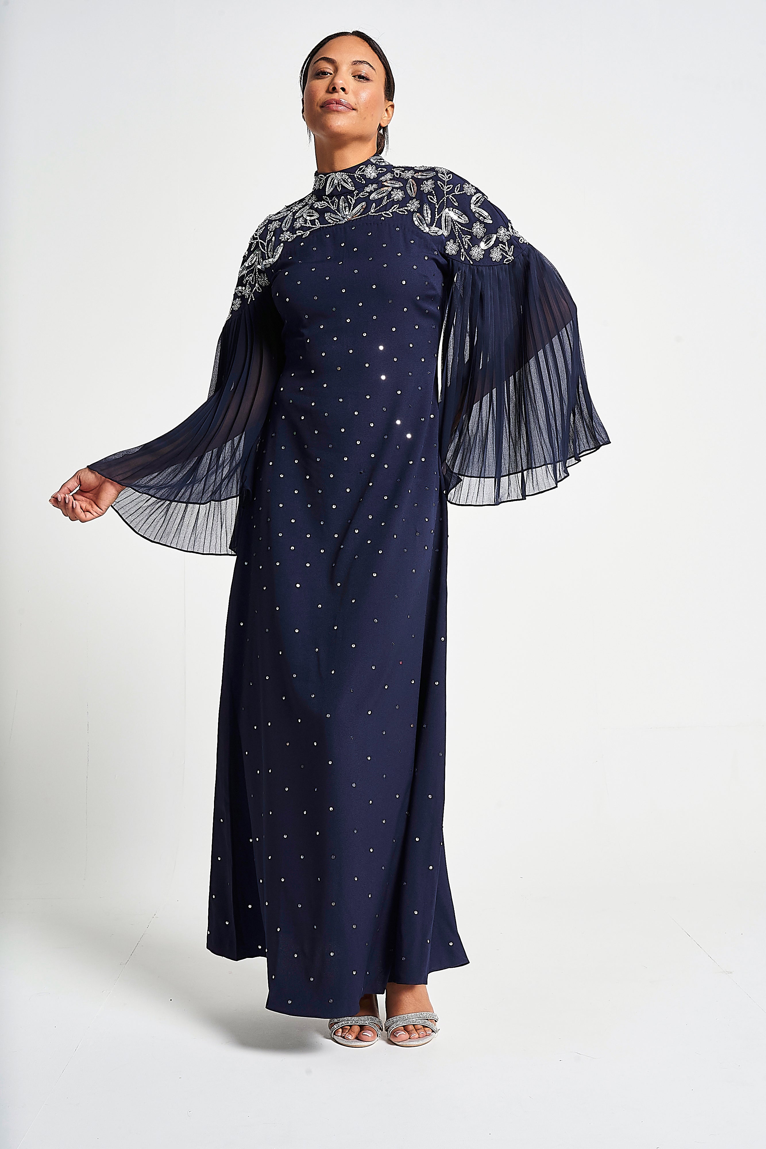 Arna Navy Sequin Maxi Dress