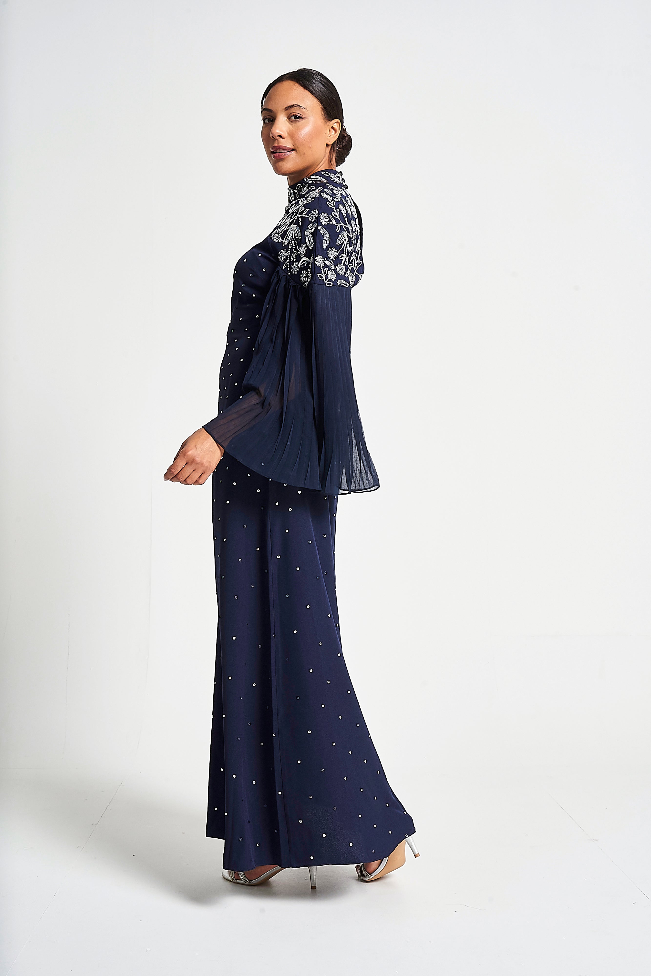 Arna Navy Sequin Maxi Dress