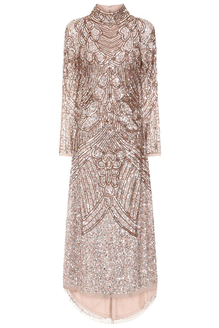 Audrey Embellished Dip Hem Midaxi Dress