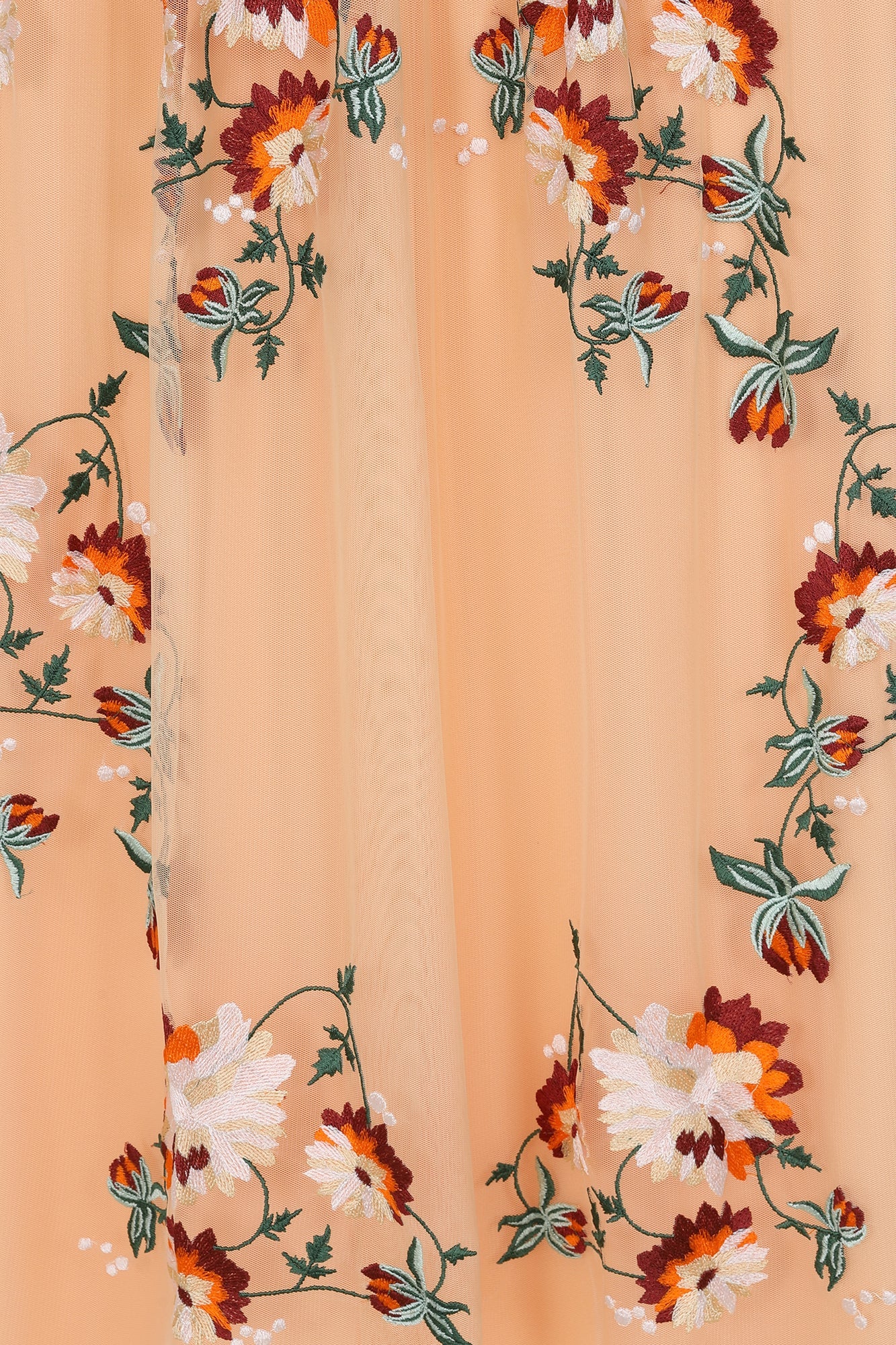 Aviana Floral Embroidered Maxi Dress - Almond