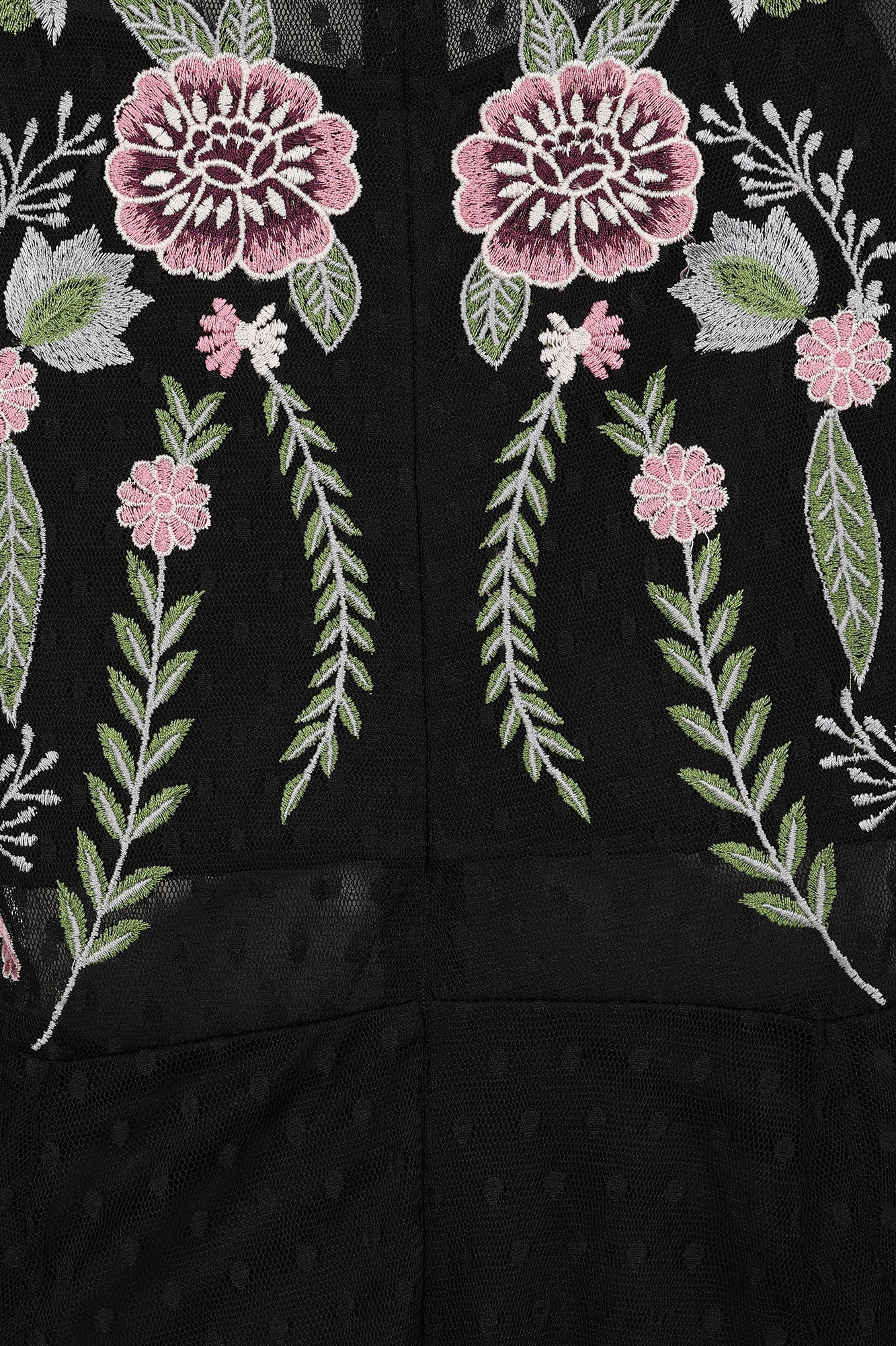 Azalea Black Floral Embroidered Maxi Dress