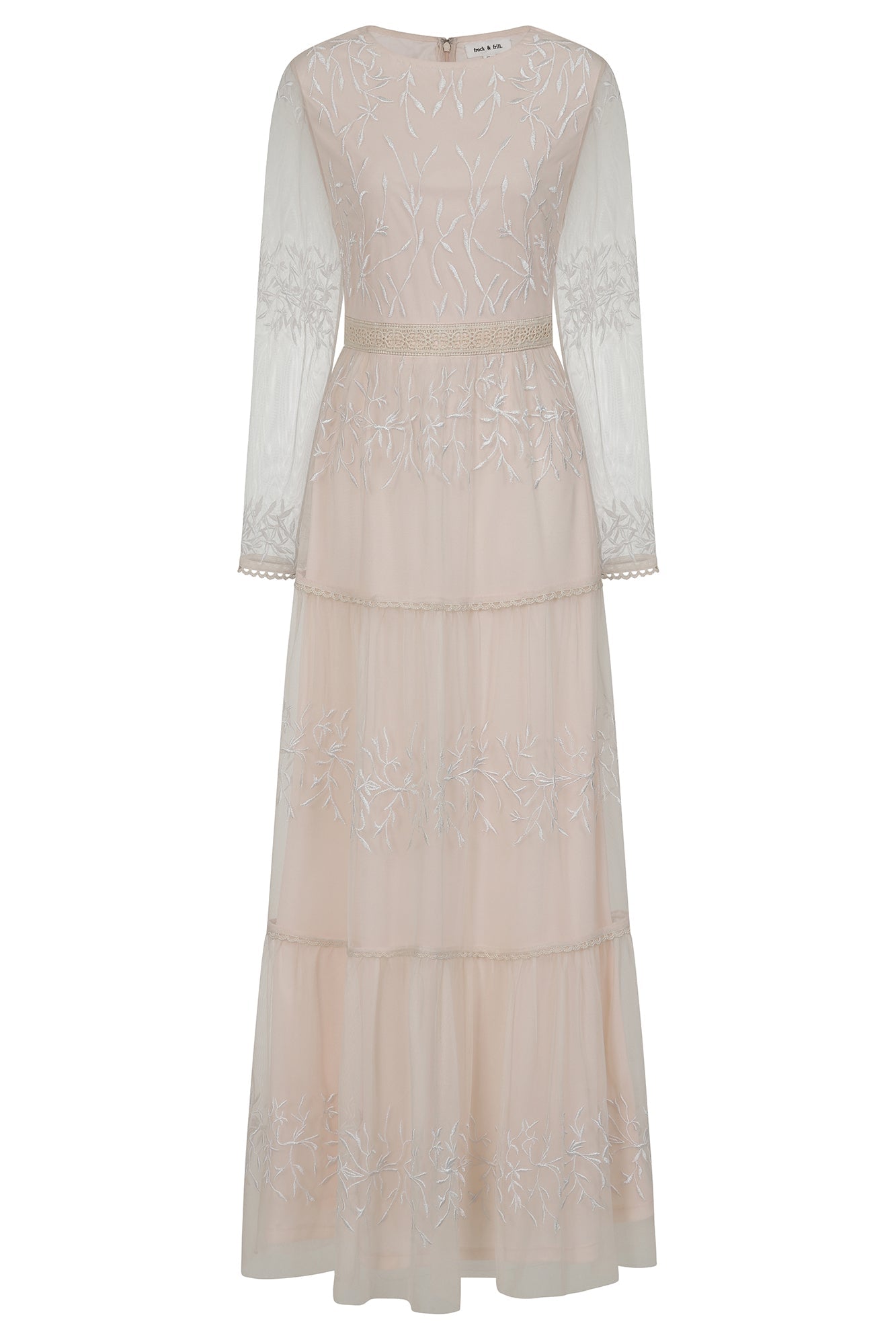 Calla Embroidered Maxi Dress - Nude