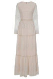 Calla Embroidered Maxi Dress - Nude