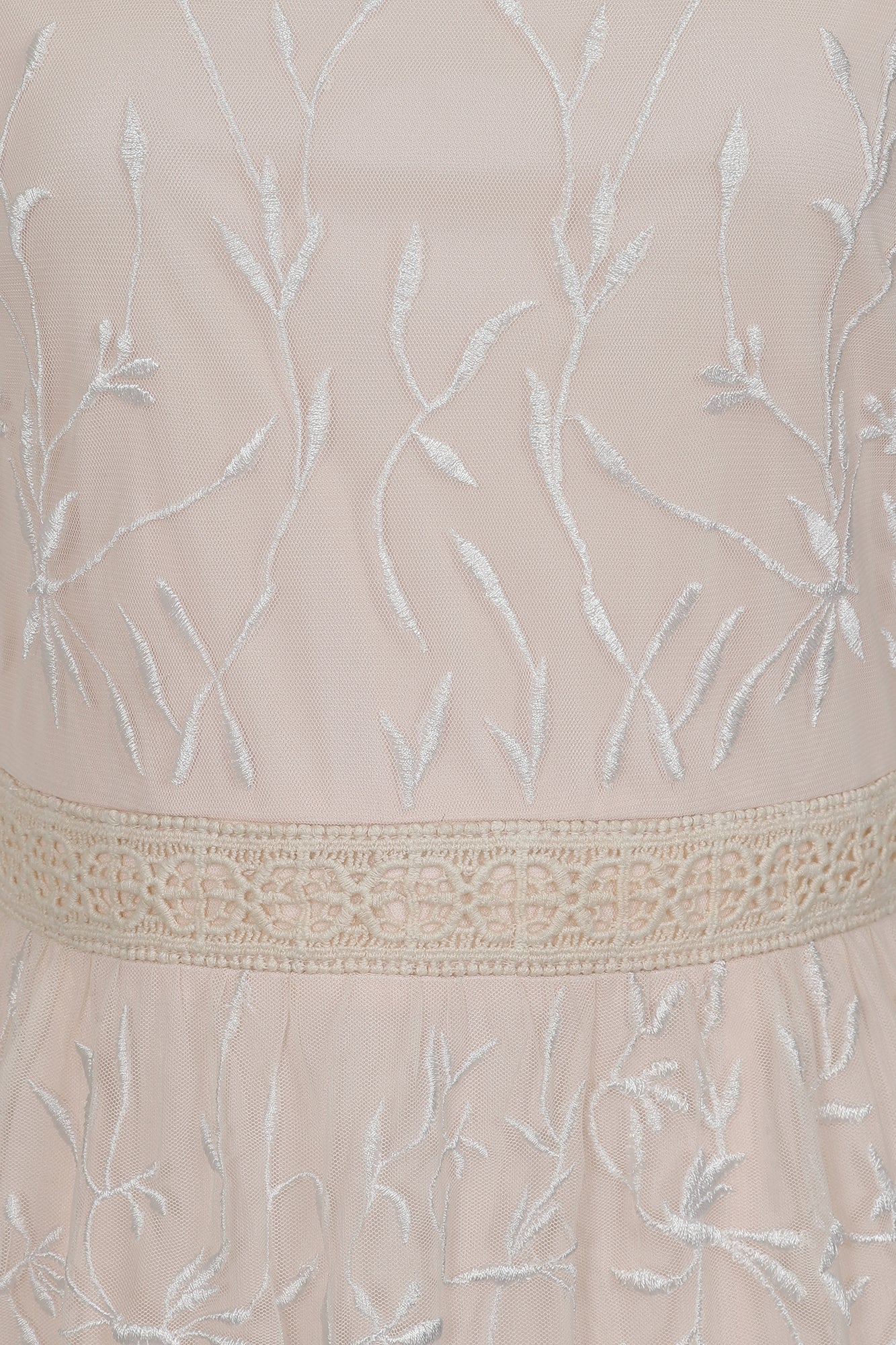 Calla Embroidered Maxi Dress - Nude