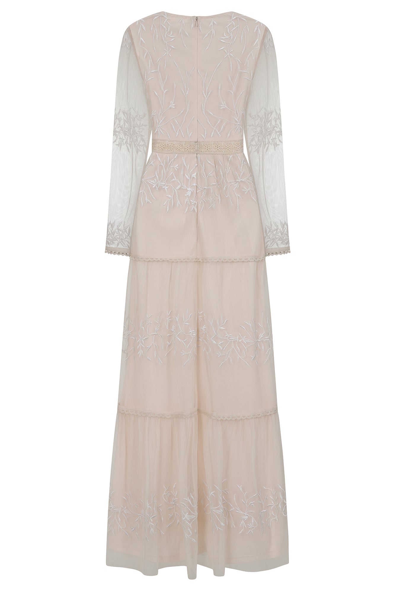 Calla Embroidered Maxi Dress - Nude