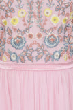 Camelia Floral Embroidered Maxi Dress - Light Pink