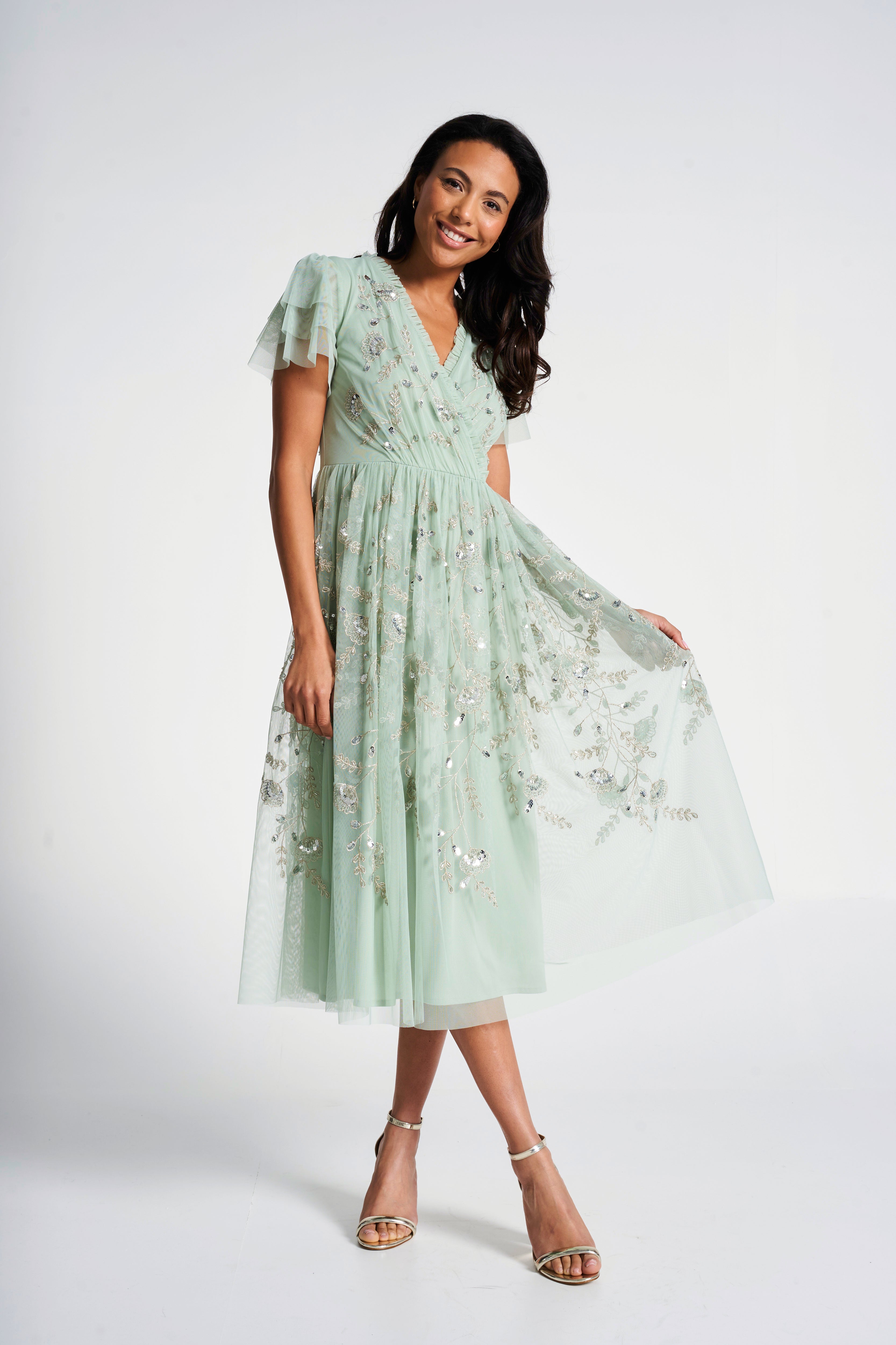 Carissa Green Embellished Midi Dress 