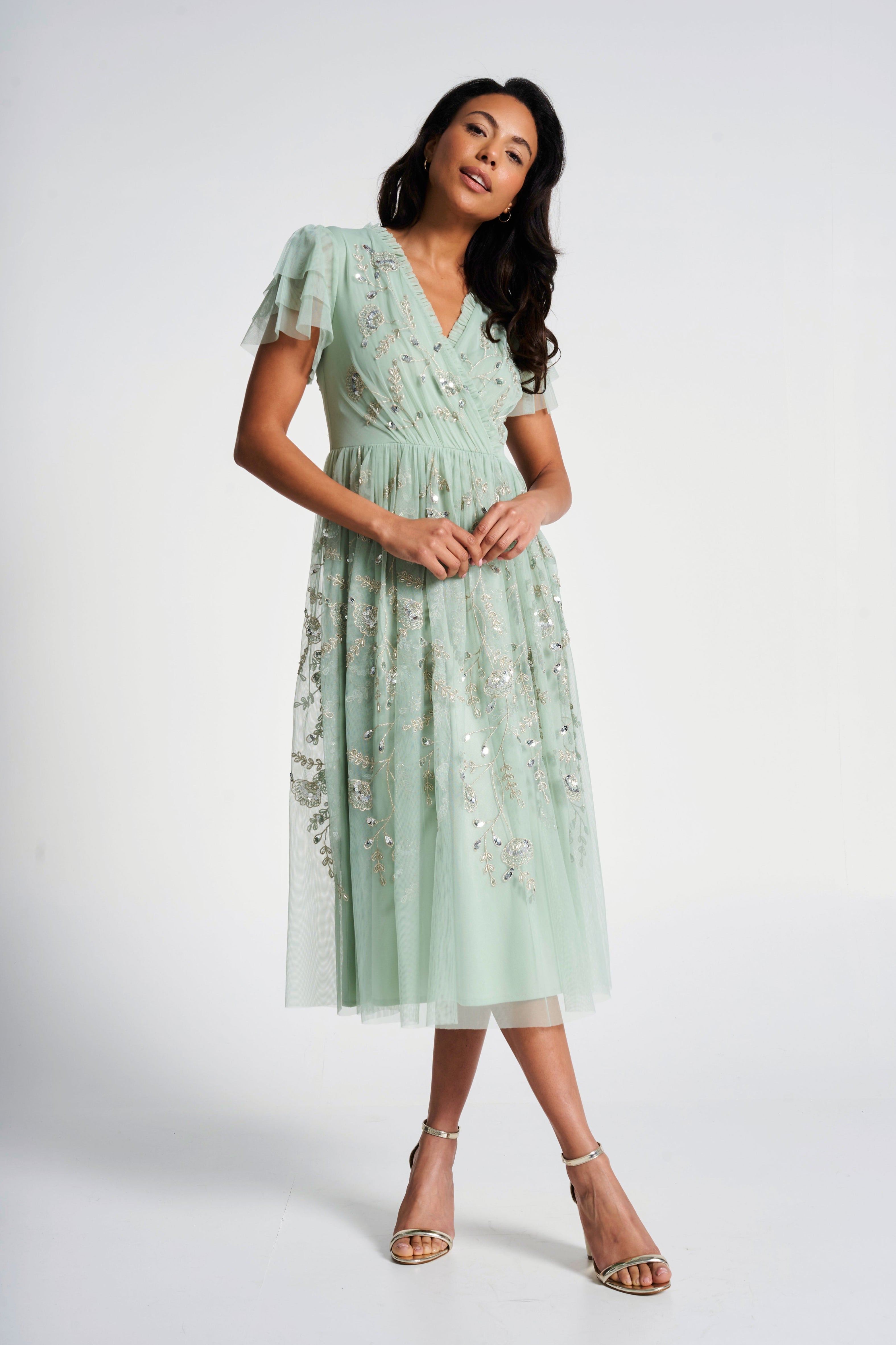 Carissa Green Embellished Midi Dress 