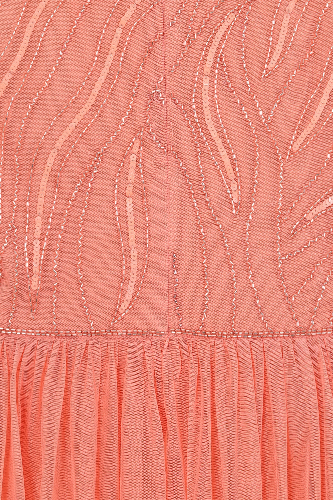 Caroline Coral Embellished Halter Neck Maxi Dress