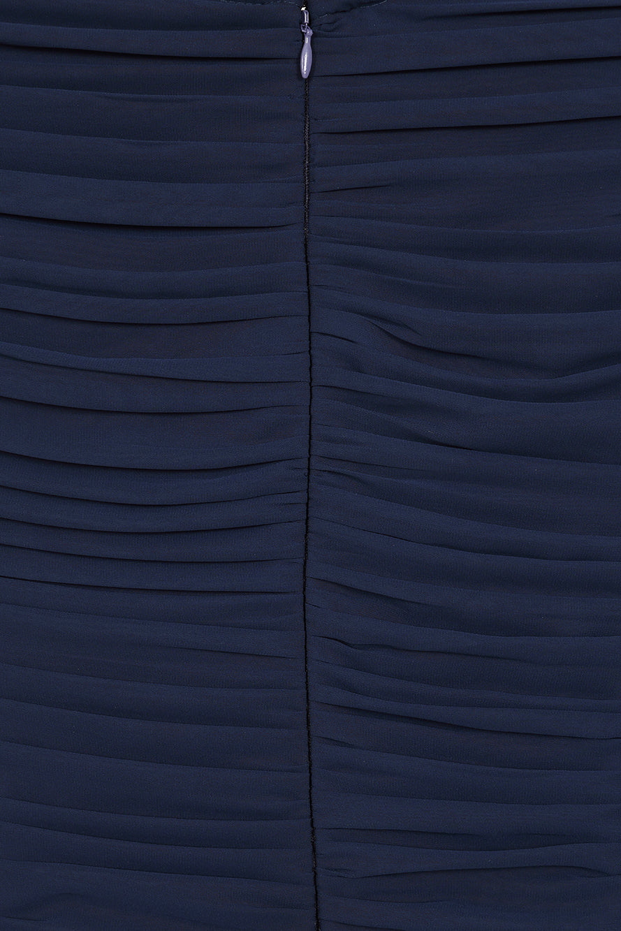 Cassia Navy Floral Embroidered Maxi Dress 