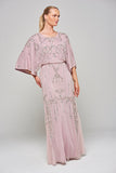 Christine Embellished Maxi Dress with Batwing Sleeves in Lilac