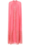 Cora Sequin Maxi Dress with Detachable Cape - Strawberry Pink