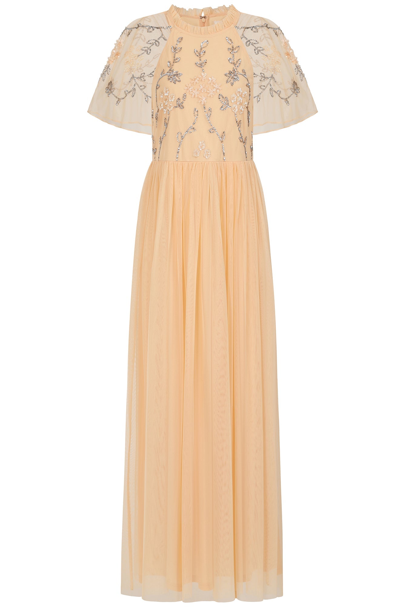 Cynthia Peach Embellished Maxi Dress