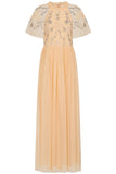 Cynthia Peach Embellished Maxi Dress