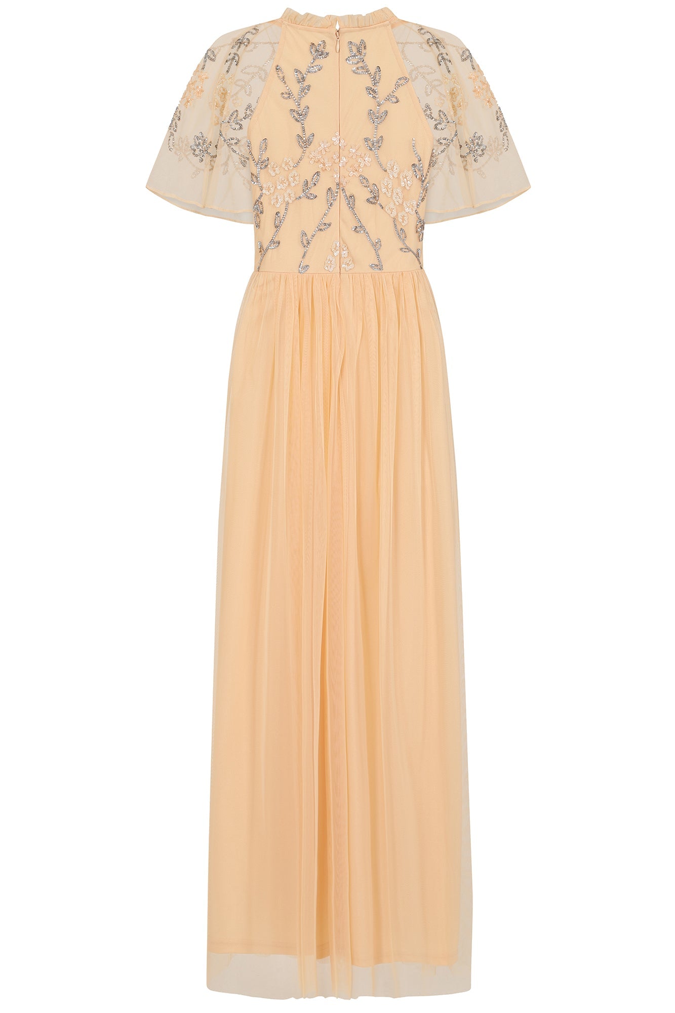 Cynthia Peach Embellished Maxi Dress