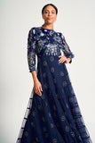 Dahlia Navy Floral Embellished Maxi Dress