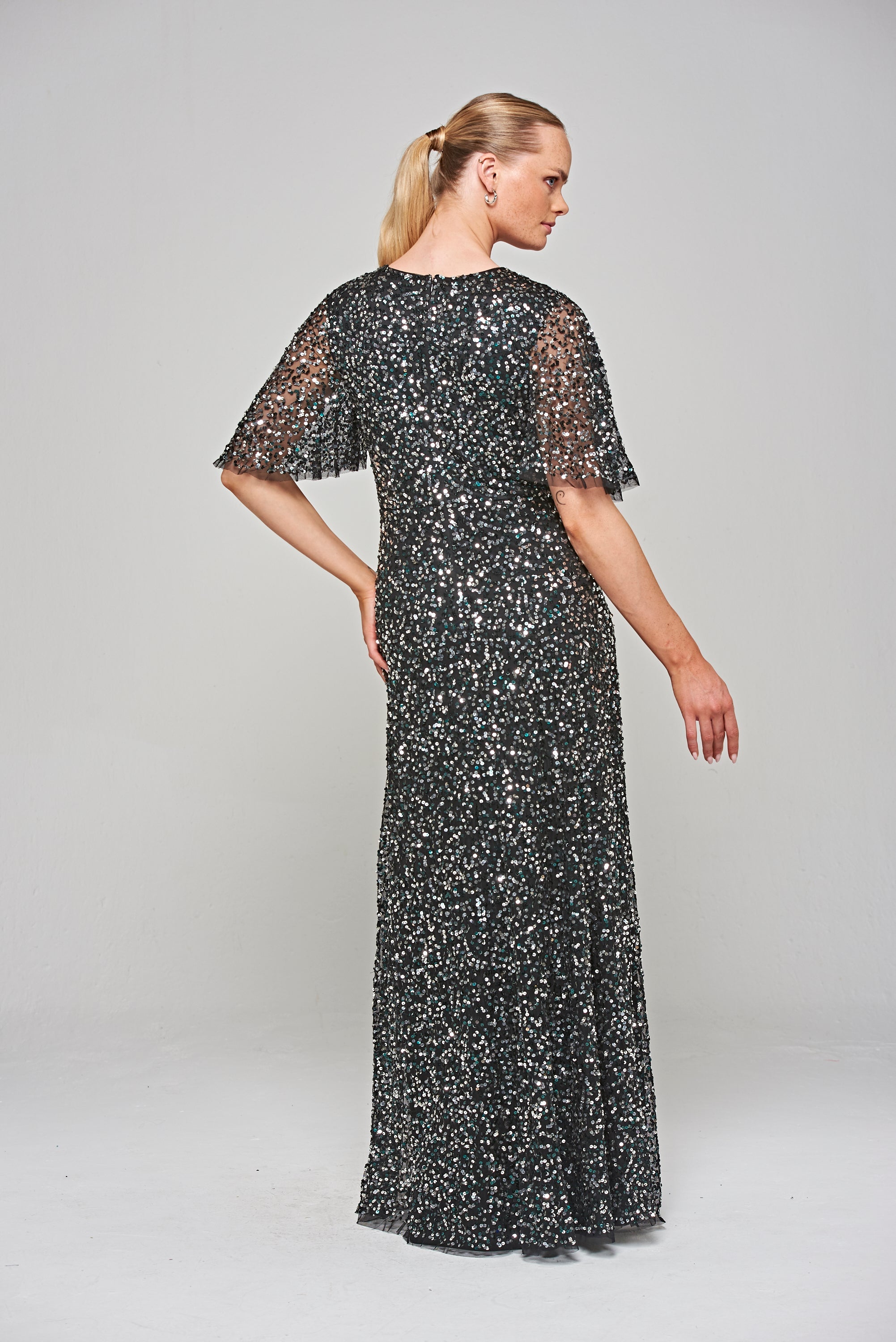 Dana Sequin Maxi Dress - Black