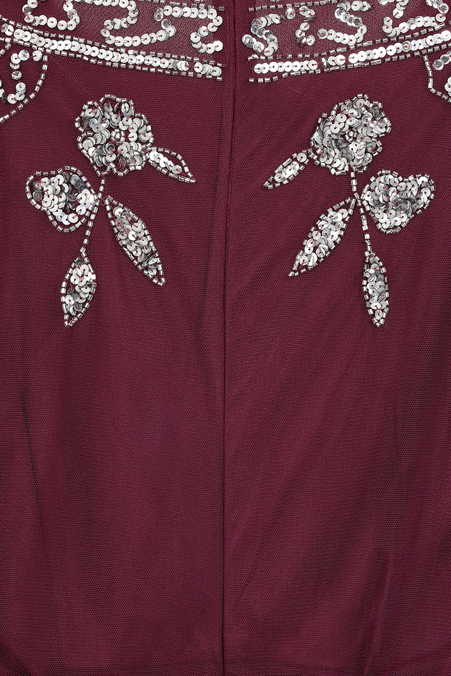 Danica Purple Embellished Midi Dress