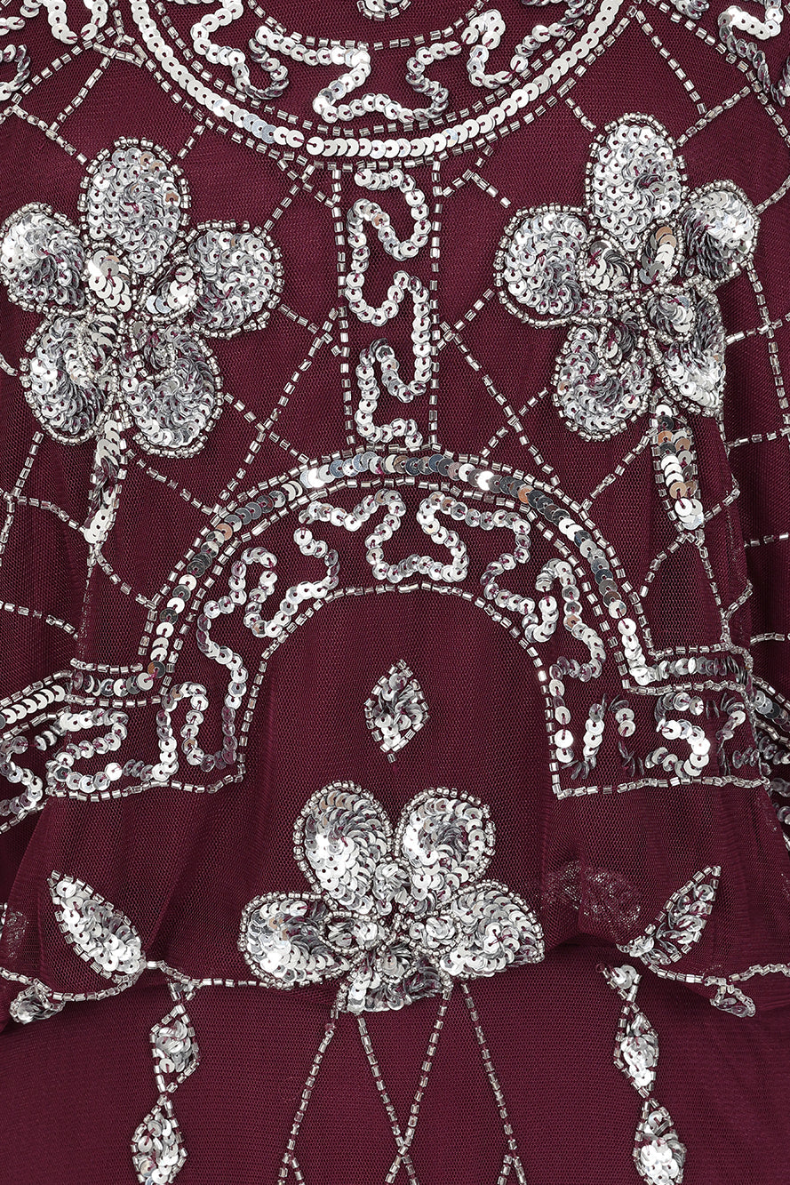 Danica Purple Embellished Midi Dress