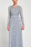 Daphne Grey Embellished Maxi Dress